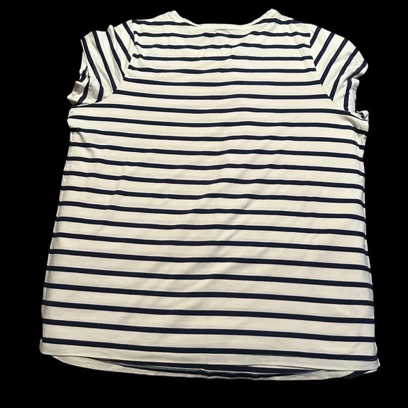 Old Navy Slim Fit 4X White T-Shirt with Navy Stripes - Picture 4 of 4